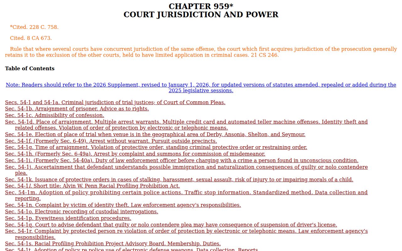 Waterbury traffic warrant Connecticut criminal procedure statutes