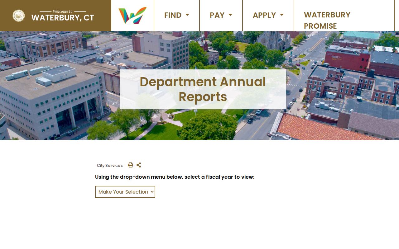 Waterbury annual reports index used for police workload context